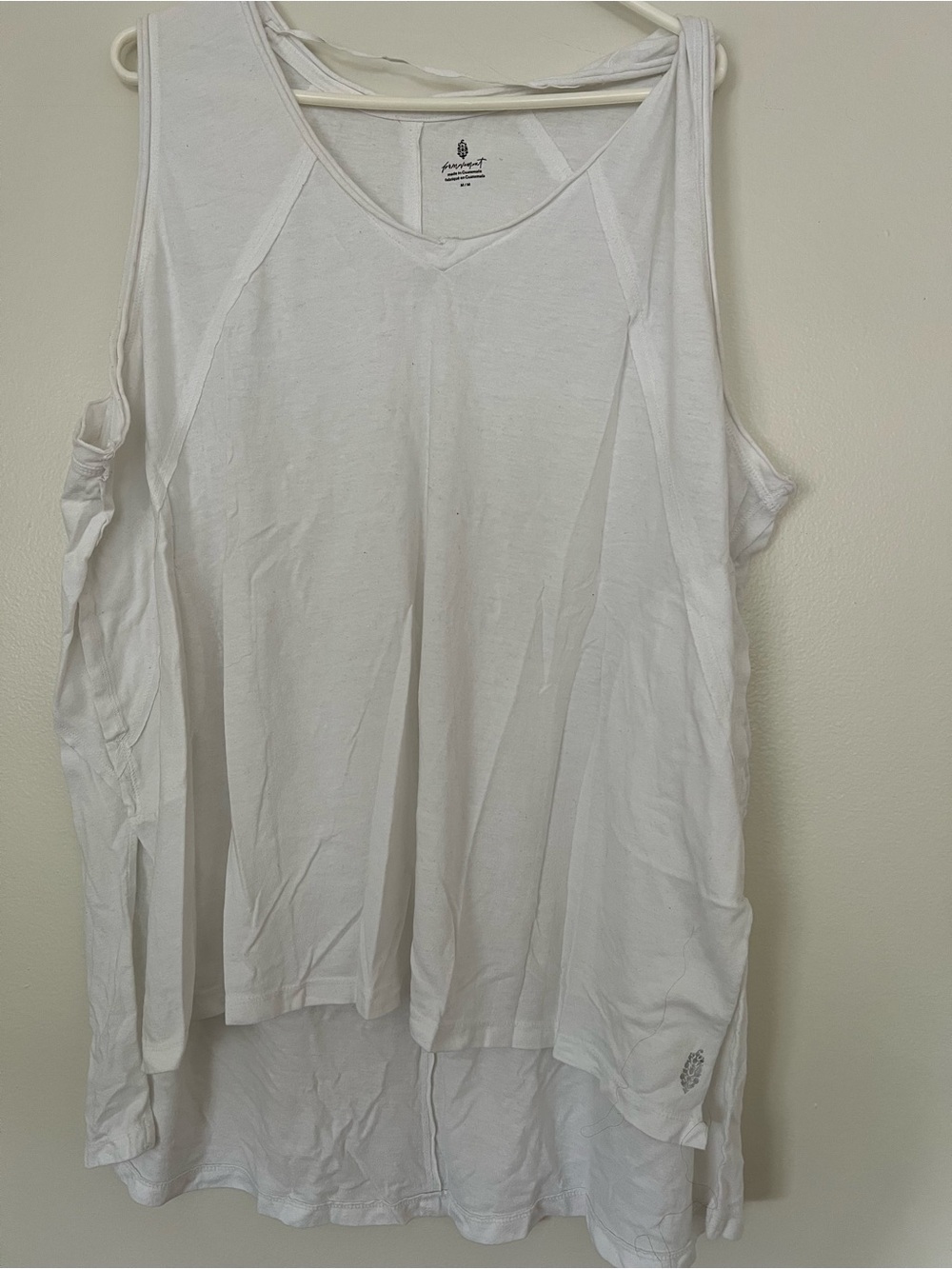 White Women's Tunic Top - Relaxed V-Neck